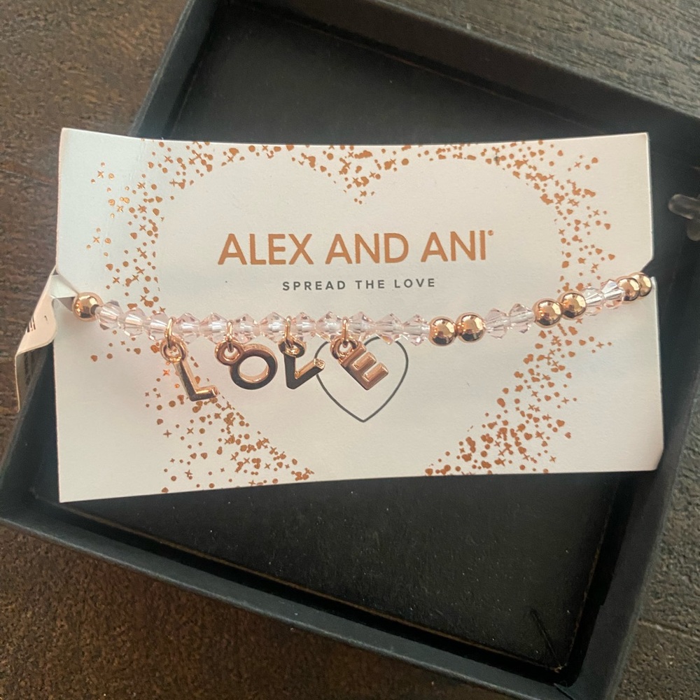 Alex and Ani Rose Gold Stretch LOVE Bracelet NWT